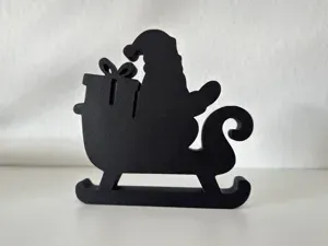 Weihnachtsmann im Schlitten mit Geschenk
