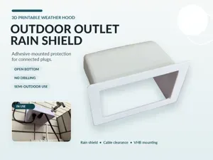 Outdoor Outlet Rain Shield – No-Drill Weather Hood
