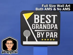 Best Grandpa By Par- Wall Art / Sign - No AMS
