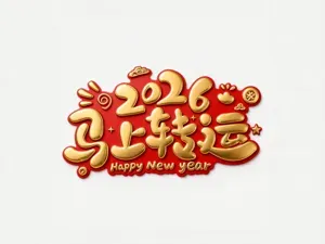 2026马上转运摆件-中国新年农历马年-春节好运招福字-儿童涂色玩具