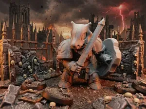 War hammer 40k Knight Cubone Pokemon Fanart Figure