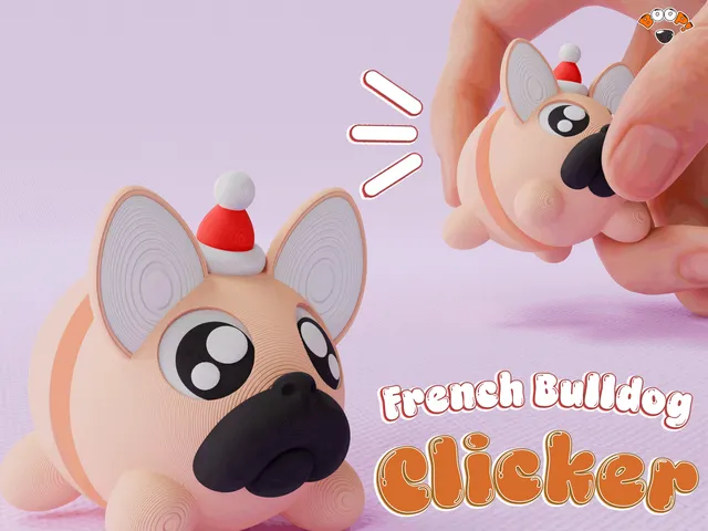 Cute French Bulldog Santa Clicker Christmas Fidget — Image 2 of 2