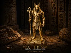 Anubis Guardian – Low Poly Gold Edition