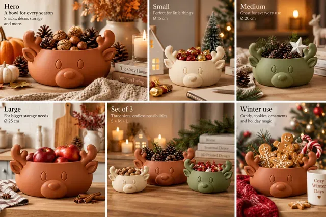 Reindeer Bowl – 3 Sizes | Autumn & Christmas — Image 8 of 11