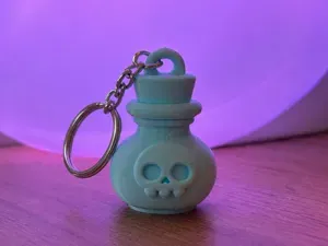 Skull Potion Bottle - halloween keychain