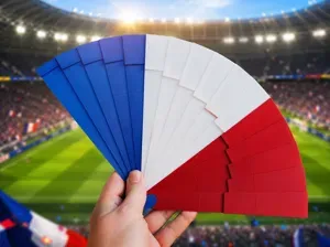 French Flag Folding Fan / Print-in-Place