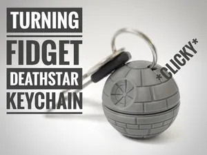 Turning Fidget Death Star Keychain