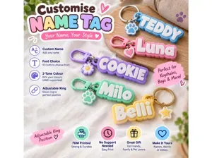 Customizable Parametric Name Keychain Pet tag