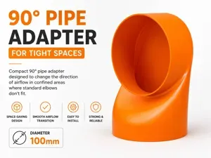100mm 90° Pipe Adapter for Tight Spaces