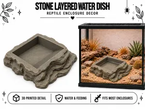 Stone Layered Reptile Water Dish, Water basin