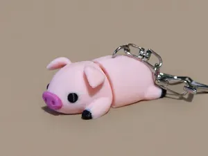 Flexi Pig Keychain