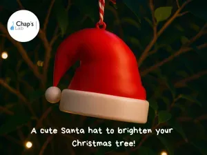Santa Hat Christmas Tree Ornament - Quick Print