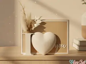 Self-Standing "I Love You" 3D Postcard & Mini Vase