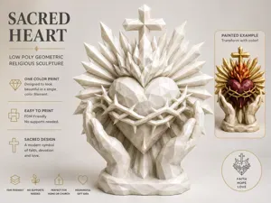 Sacred Heart – Low Poly Geometric