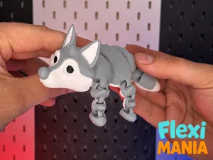 Flexi Wolf- Articulated Print-in-Place–No Supports