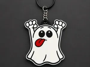 adorable ghost keychain