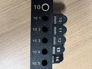 Hole template - 2 till 14 mm - with 0.1mm steps