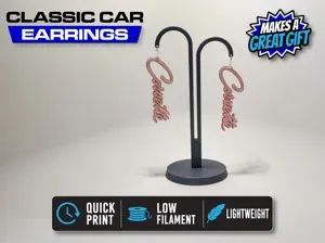 Two-Color Corvette Script Earrings