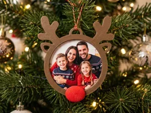Rudolph Christmas Tree Photo Frame Ornament