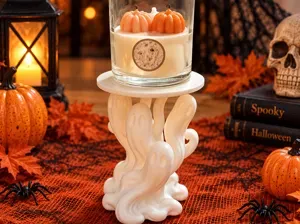 Halloween 5Ghosts Holder Candle