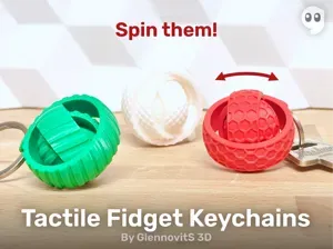 Tactile Fidget Keychain (spinning fun rings toy)