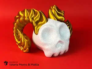 Demon Skull w Horns, Home Decor Ornamental
