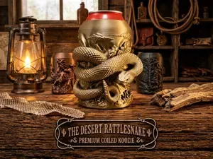 THE DESERT RATTLESNAKE - Coiled Koozie Can Holder