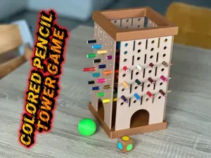 Colored pencil tower game