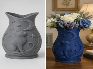 Moon Cat Starry Night Decorative Vase