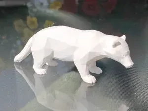 Geometric Low Poly Badger Figurine