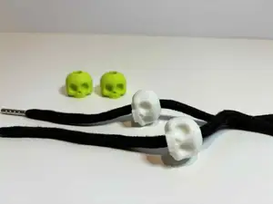 Skull drawstring beads