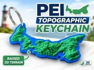PEI Topographic Keychain