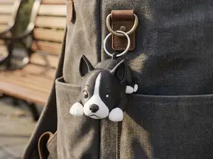 Pitbull Dog Charm Keychain