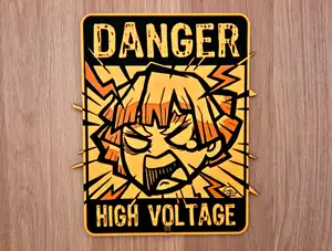 Zenitsu "HIGH VOLTAGE" - Door Poster (HueForge)