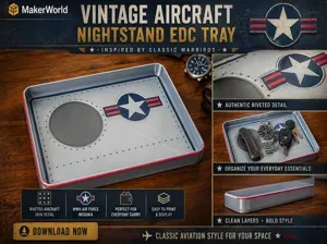 Vintage Aircraft Nightstand EDC Tray