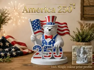 America 250 Patriotic Bear Monument