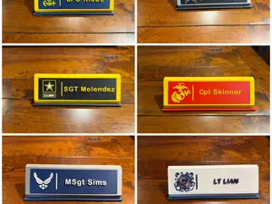 Customizable Military Desk Nameplate