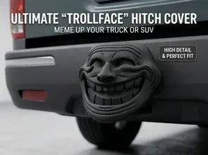 Trollface Trailer Hitch Cover – 2" Receiver Plug