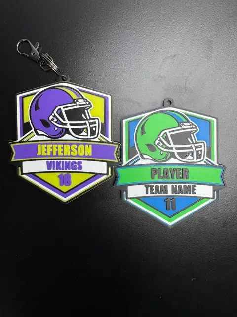Customizable Football Bag Tag / Keychain — Фото 2 из 11