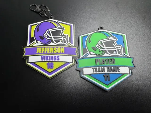 Customizable Football Bag Tag / Keychain — Фото 3 из 11