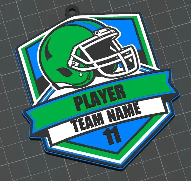 Customizable Football Bag Tag / Keychain — Фото 7 из 11