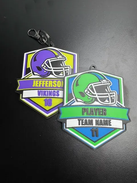 Customizable Football Bag Tag / Keychain — Фото 4 из 11