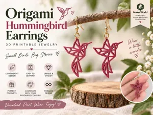 Origami Hummingbird Earrings