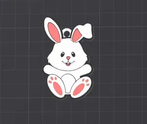 cute easter bunny keychain / necklace charm (free for commercial use)