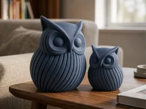 Modern Spiral Owl Decor Set | 10 cm & 7 cm No AMS