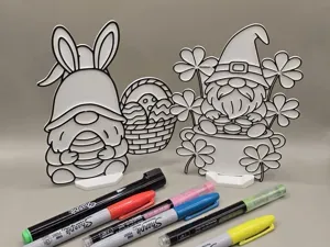 Gnome Easter Bunny Leprechaun Coloring Craft