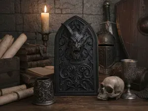 Gothic Demon Wall Relief