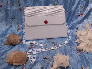 Small summer beach handbag with magnetic closure
