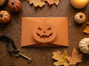 Enveloppe Halloween Citrouille Pliable
