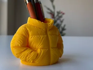 Puffer Jacket Pen Holder Cup
